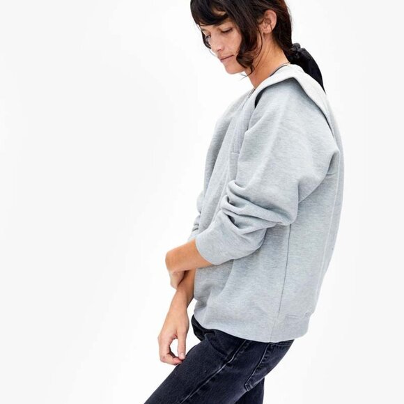 Clare V. Channel Quilted Crew Neck Sweatshirt - Picture 3 of 10